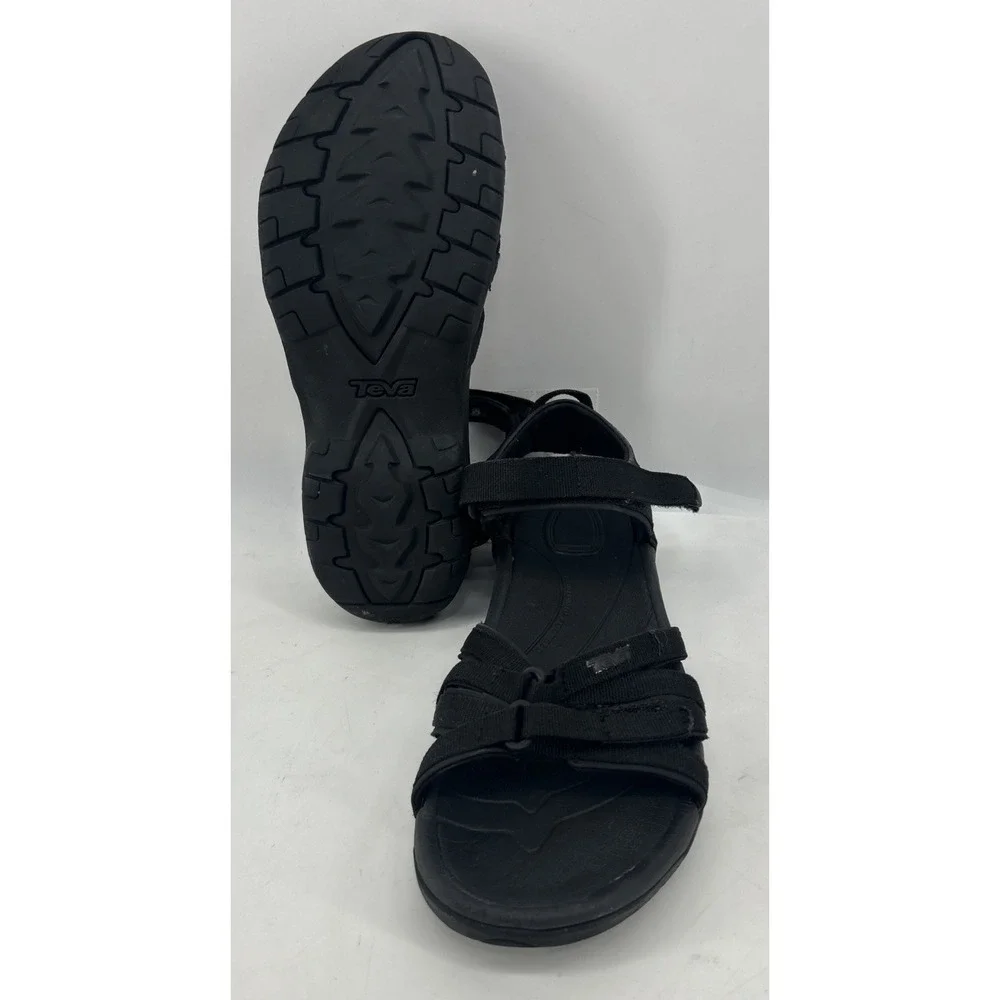 Teva Tirra Strappy Slingback Hook And Loop Sandals Black Women's Size 9